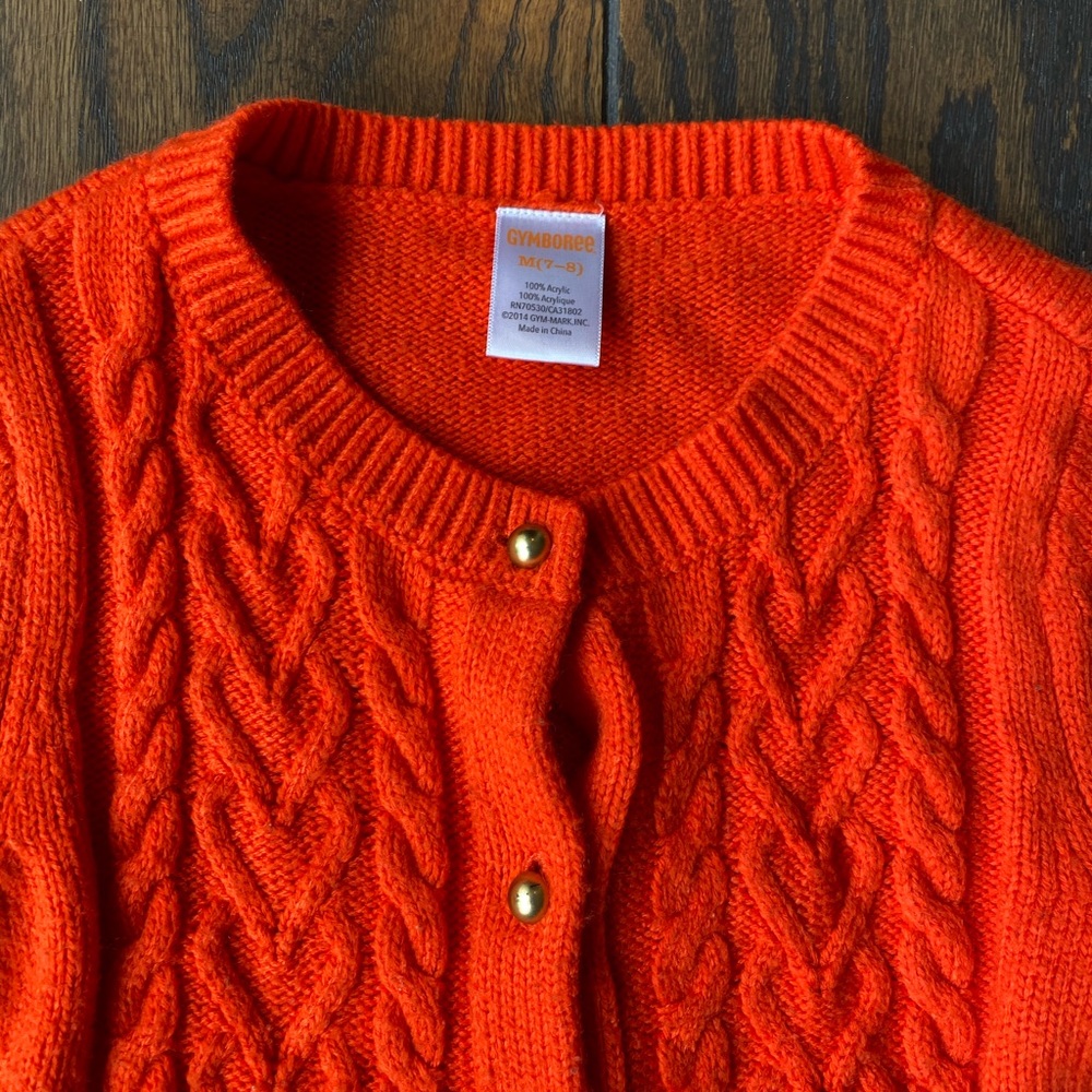 Gymboree Orange Sweater - size 7-8 - Picture 3 of 4